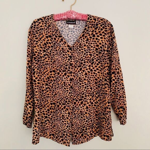 Vintage Leopard Print Button Up Size Medium - Picture 1 of 11